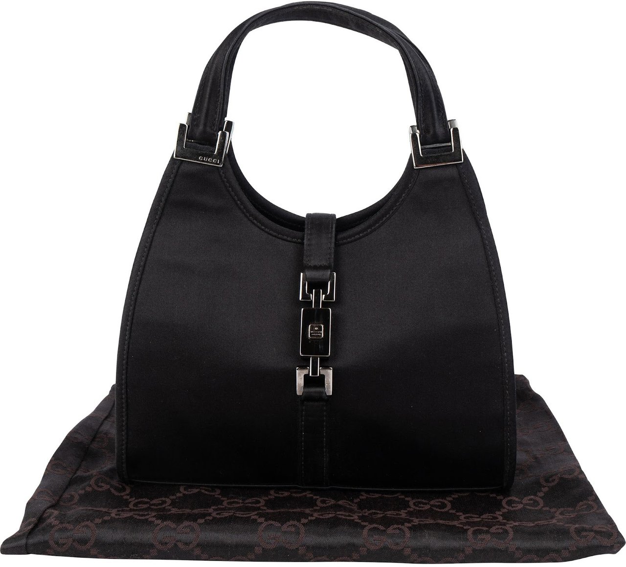 Gucci Gucci Mini Satin Jackie Handbag Zwart