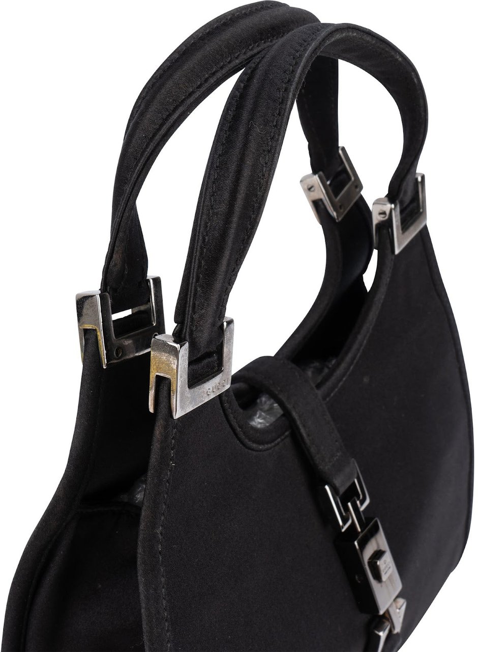 Gucci Gucci Mini Satin Jackie Handbag Zwart