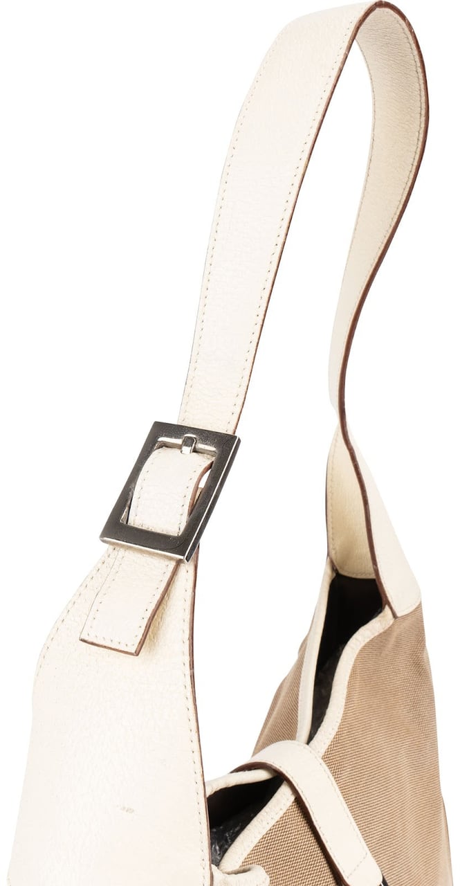 Gucci Gucci Canvas and Leather Jackie Shoulder Bag Beige