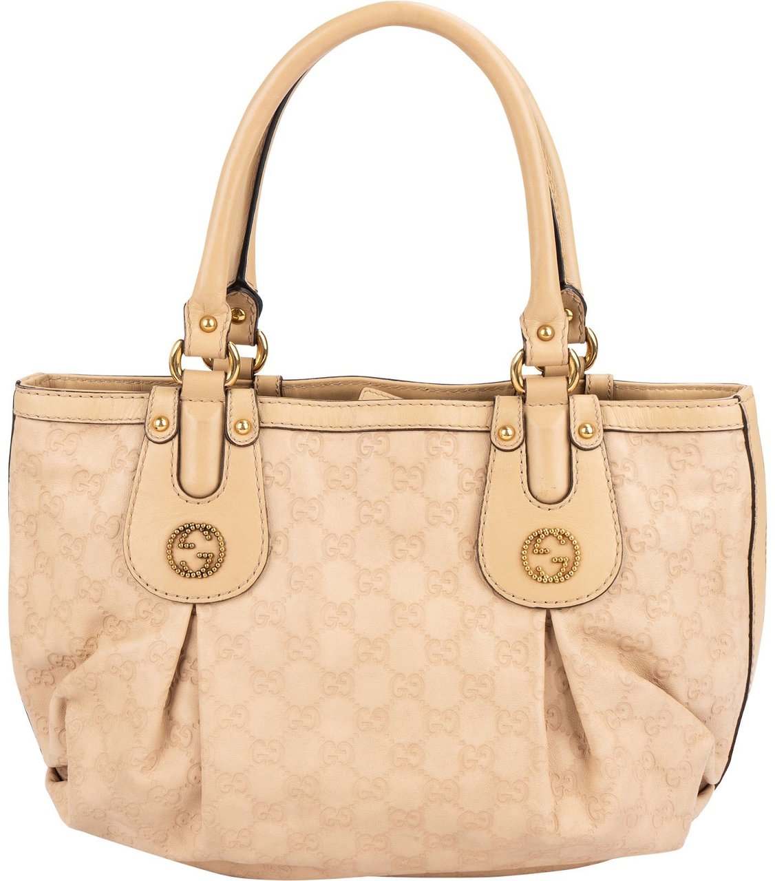 Gucci Guccissima Leather Monogram Handbag Beige