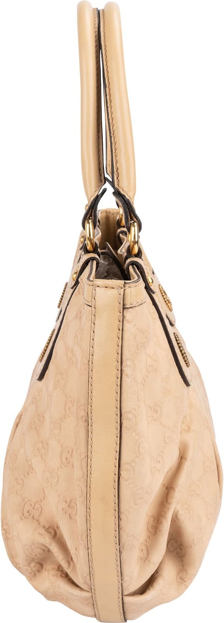 Gucci Guccissima Leather Monogram Handbag Beige