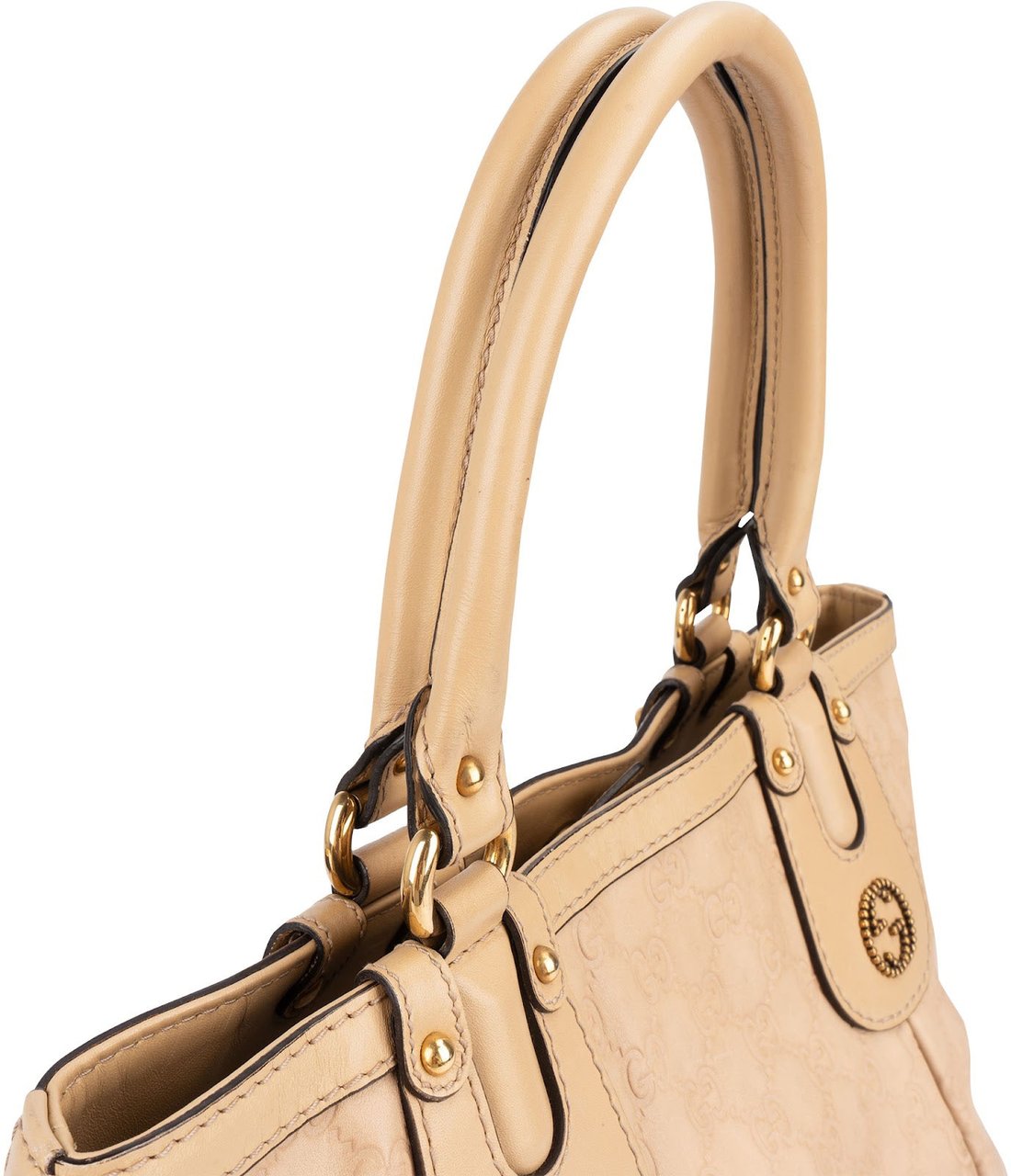 Gucci Guccissima Leather Monogram Handbag Beige