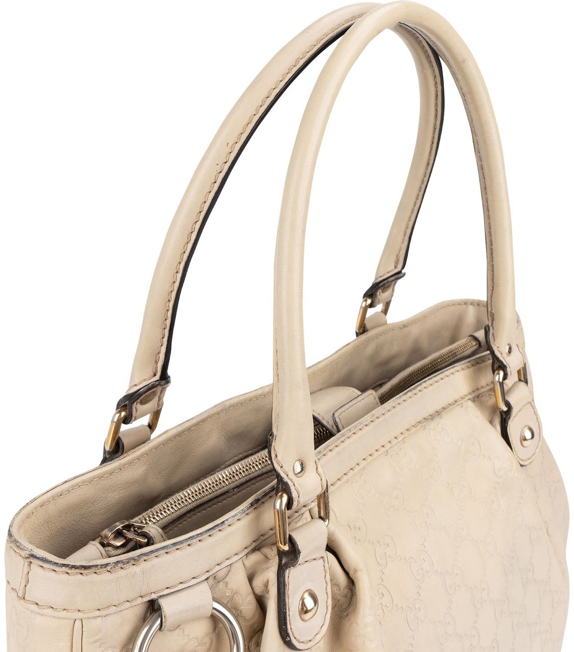 Gucci Gucci Guccissima Leather Sukey Handbag Beige