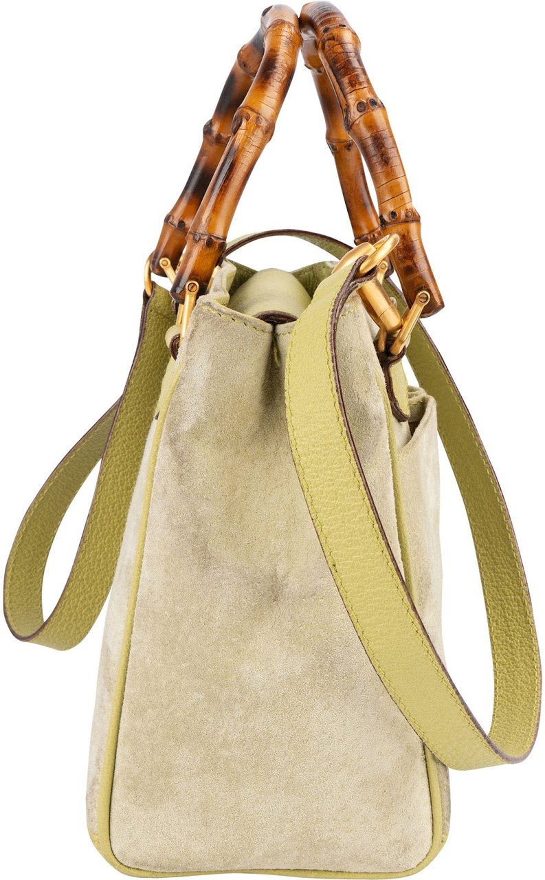Gucci Gucci Suede Bamboo Handle Small Handbag Divers