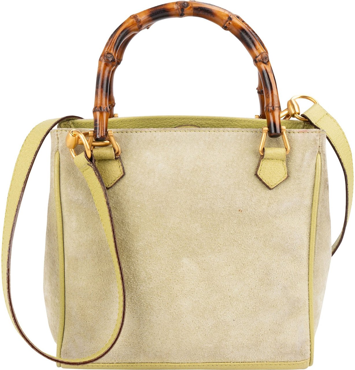 Gucci Gucci Suede Bamboo Handle Small Handbag Divers