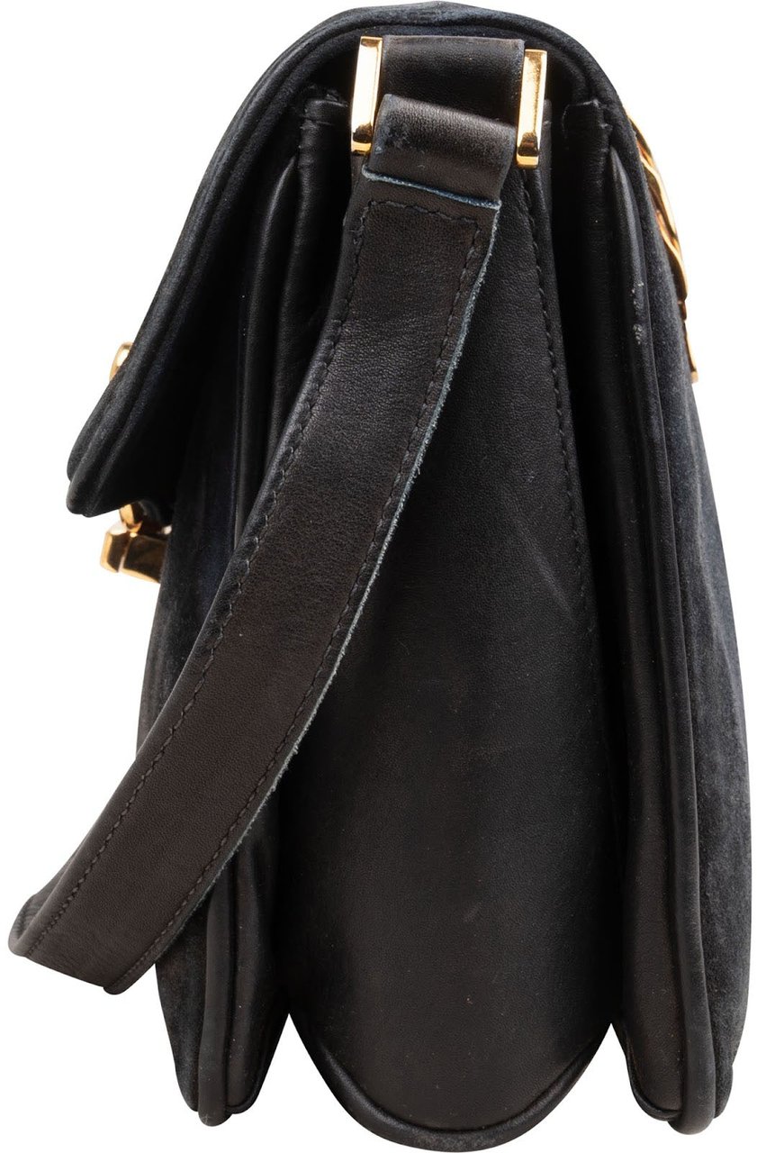 Gucci Suede Sylvie Small Crossbody Bag Zwart