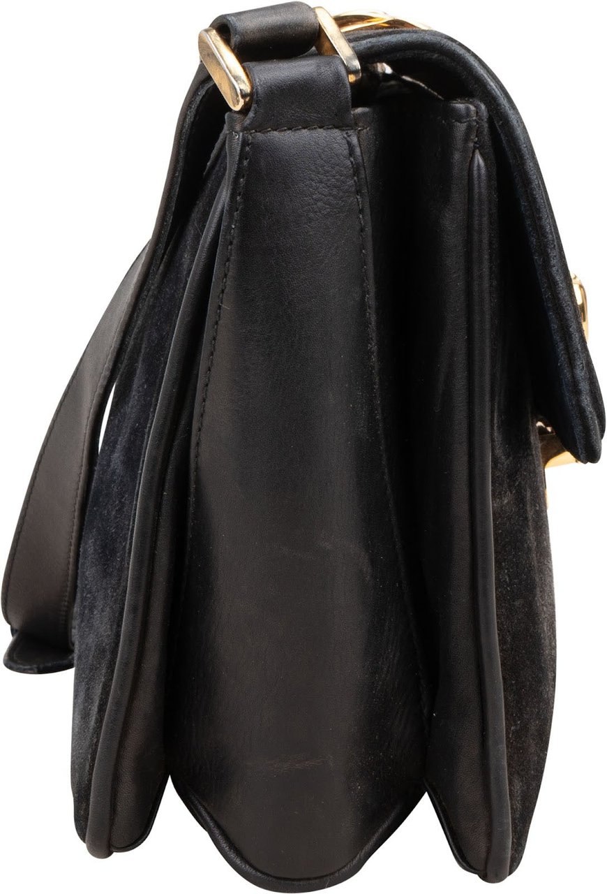 Gucci Suede Sylvie Small Crossbody Bag Zwart