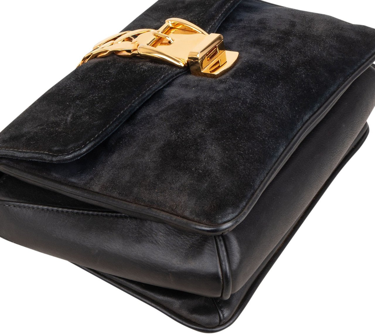 Gucci Suede Sylvie Small Crossbody Bag Zwart