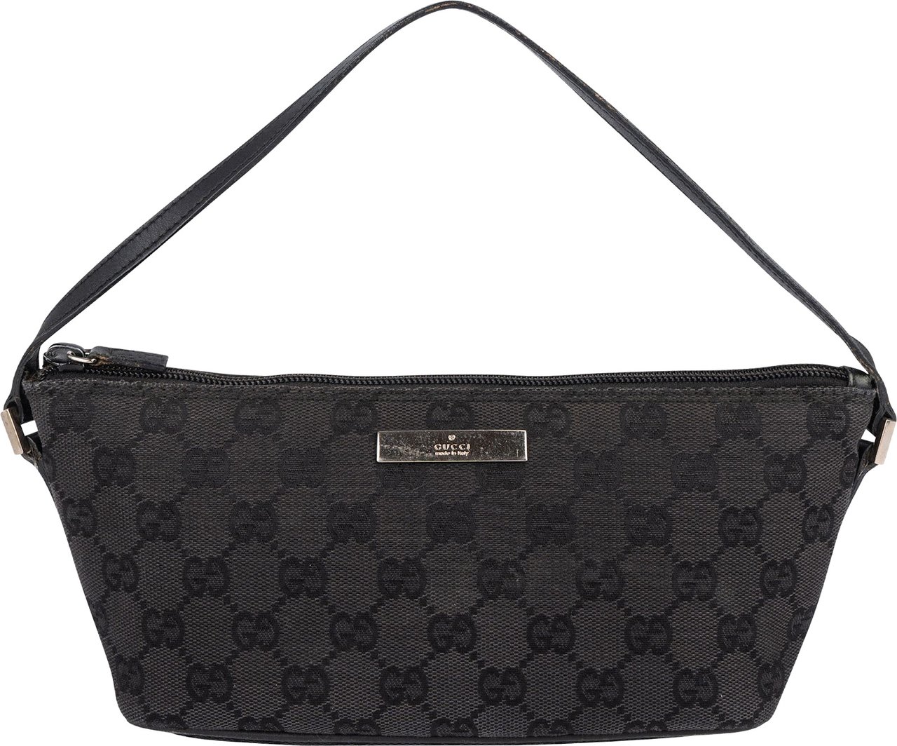 Gucci Gucci Monogram GG Boat Pochette Handbag Zwart
