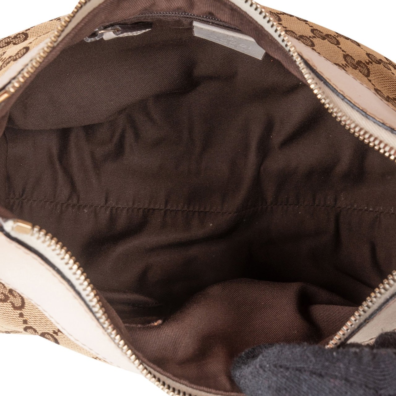 Gucci Gucci Monogram GG Canvas Abbey D-Ring Handbag Beige