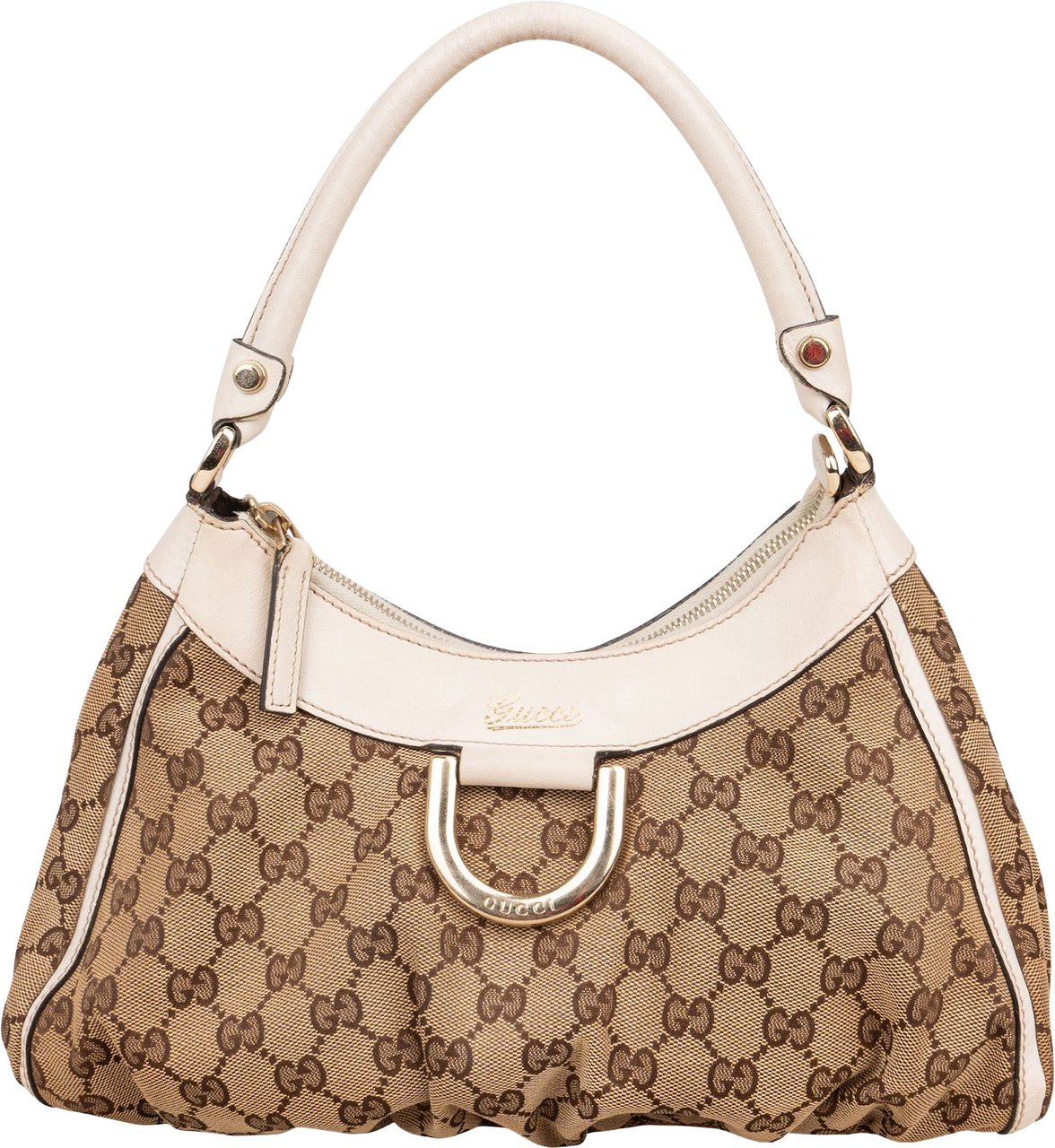 Gucci Gucci Monogram GG Canvas Abbey D-Ring Handbag Beige