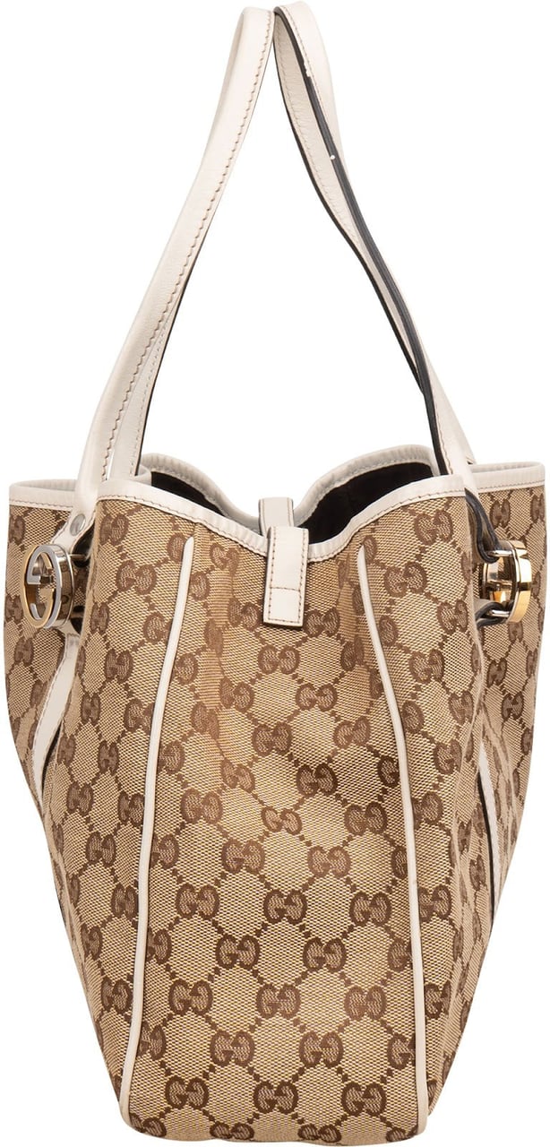 Gucci Gucci Monogram GG Twin Interlocking G  Shoulder Bag Beige