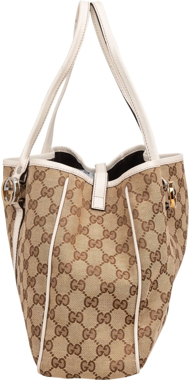 Gucci Gucci Monogram GG Twin Interlocking G  Shoulder Bag Beige