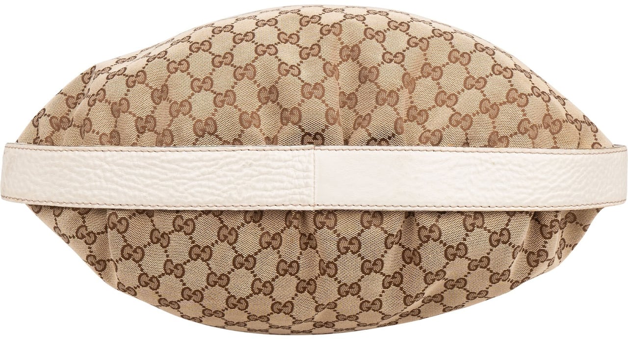 Gucci Gucci Monogram GG Canvas Tassel Drawstring Shoulder Bag Beige