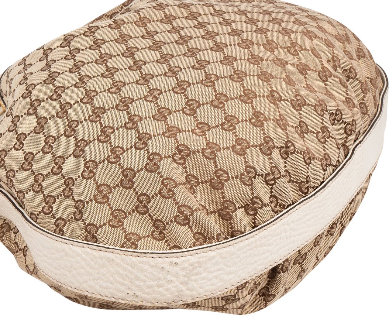 Gucci Gucci Monogram GG Canvas Tassel Drawstring Shoulder Bag Beige