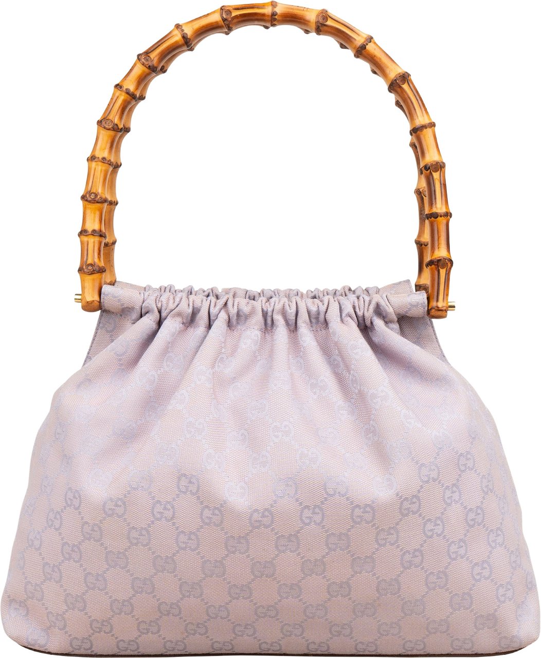 Gucci Gucci Lilac Monogram GG Bamboo Top Handle Handbag Paars
