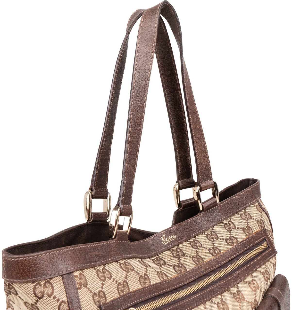 Gucci Gucci Monogram GG Canvas Abbey D-Ring Shoulder Bag Beige