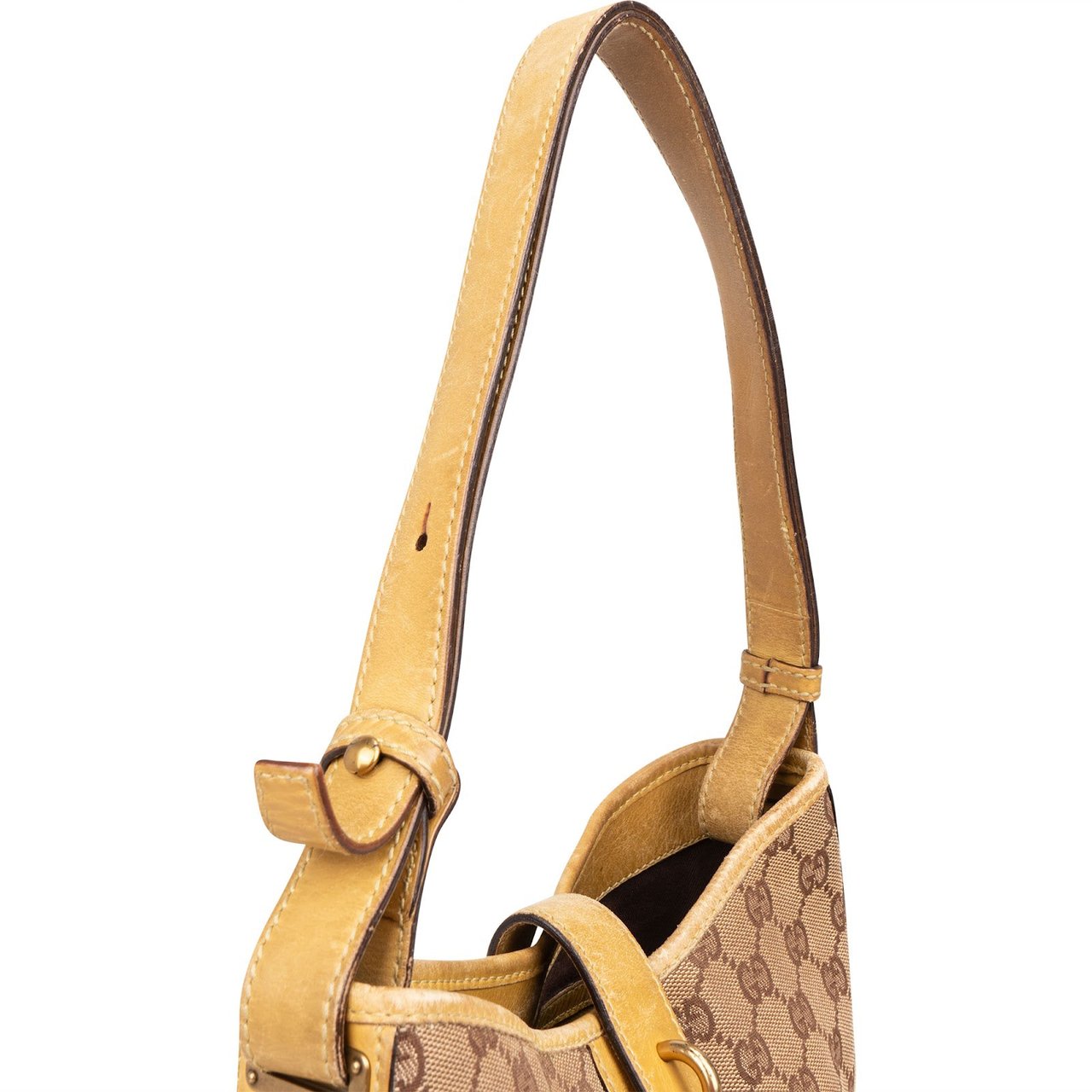 Gucci Gucci Monogram GG Canvas Jackie Clip Shoulder Bag Beige