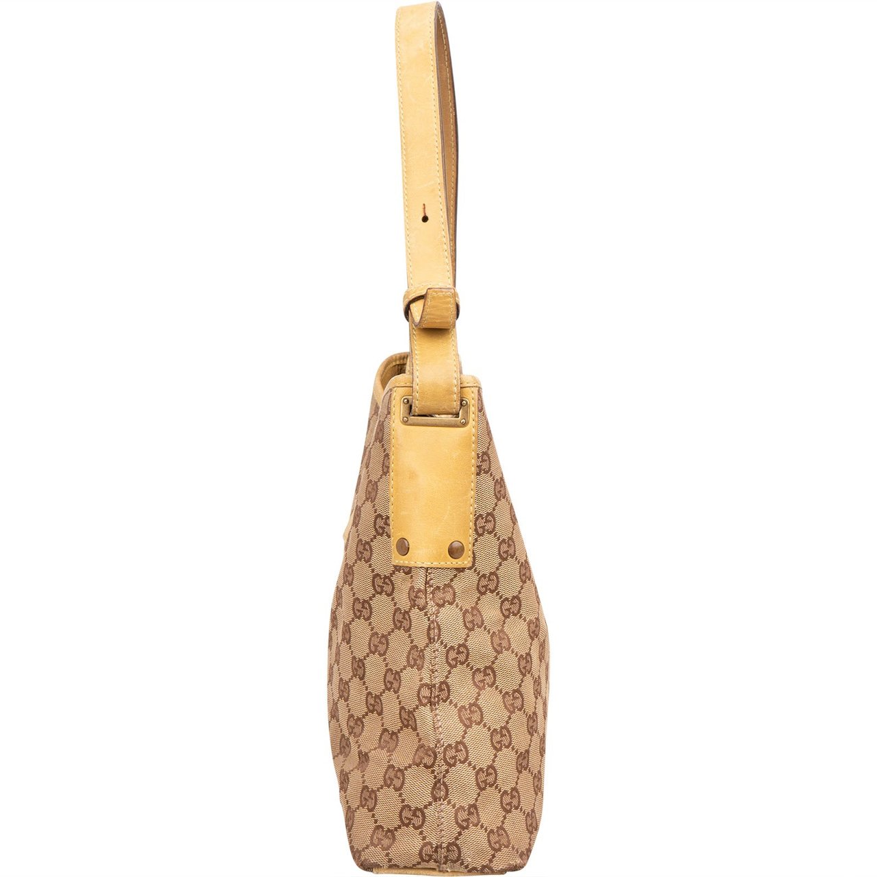 Gucci Gucci Monogram GG Canvas Jackie Clip Shoulder Bag Beige