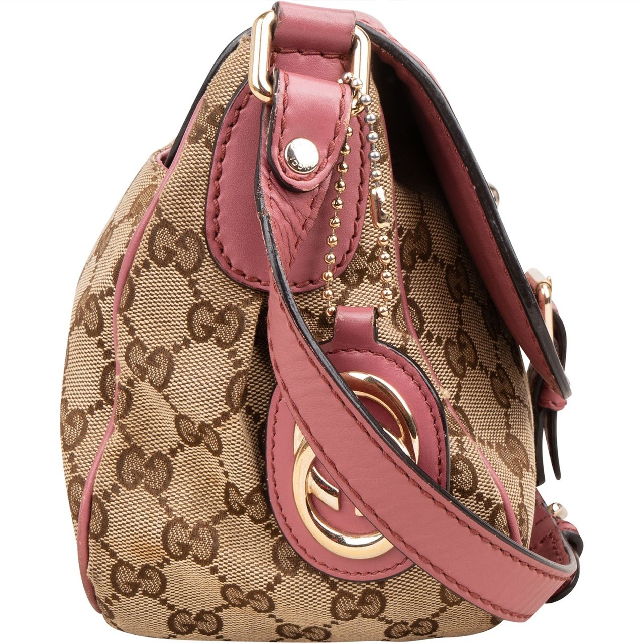 Gucci Gucci Monogram GG Sukey Messenger Crossbody Bag Beige
