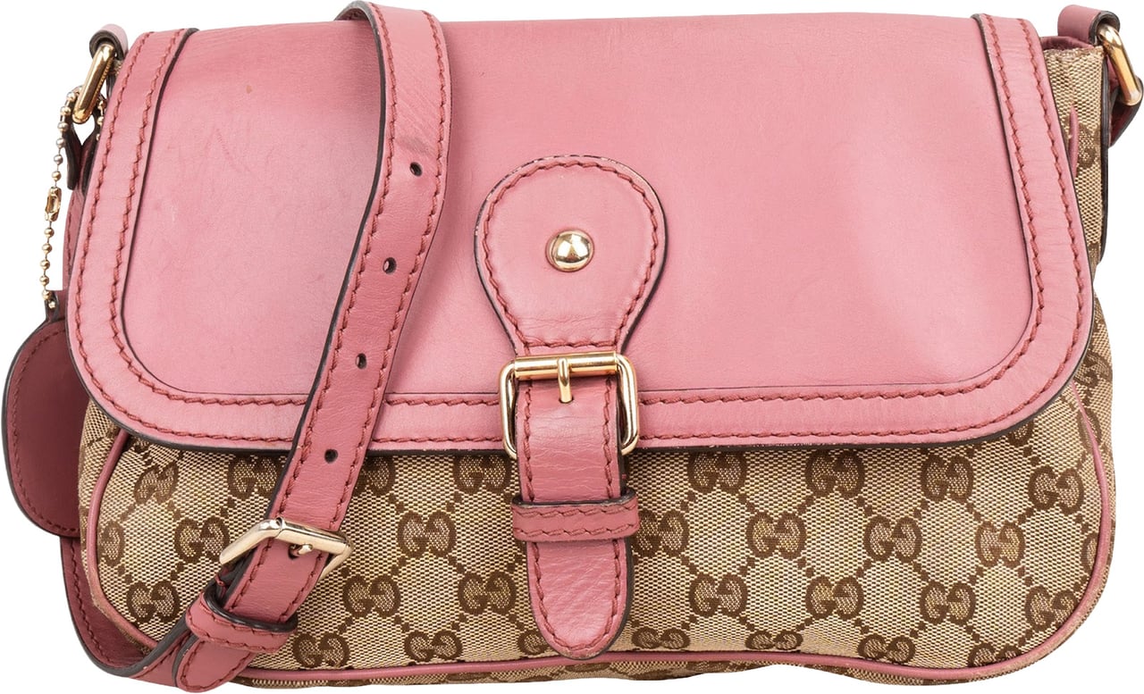 Gucci Gucci Monogram GG Sukey Messenger Crossbody Bag Beige