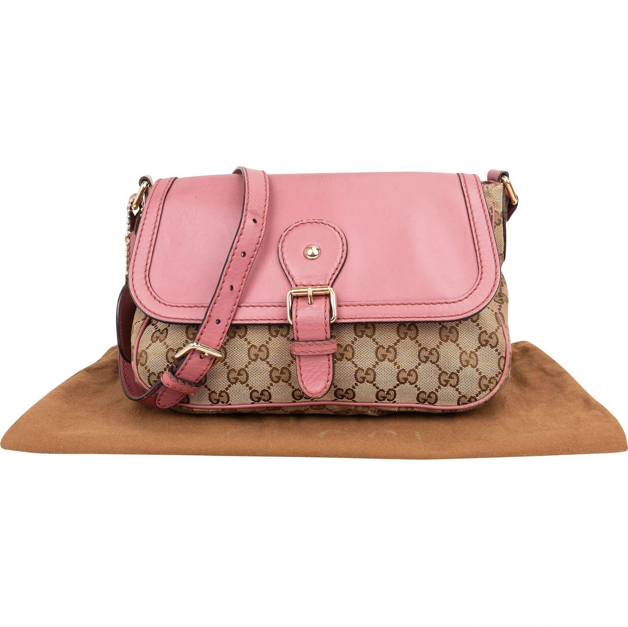 Gucci Gucci Monogram GG Sukey Messenger Crossbody Bag Beige