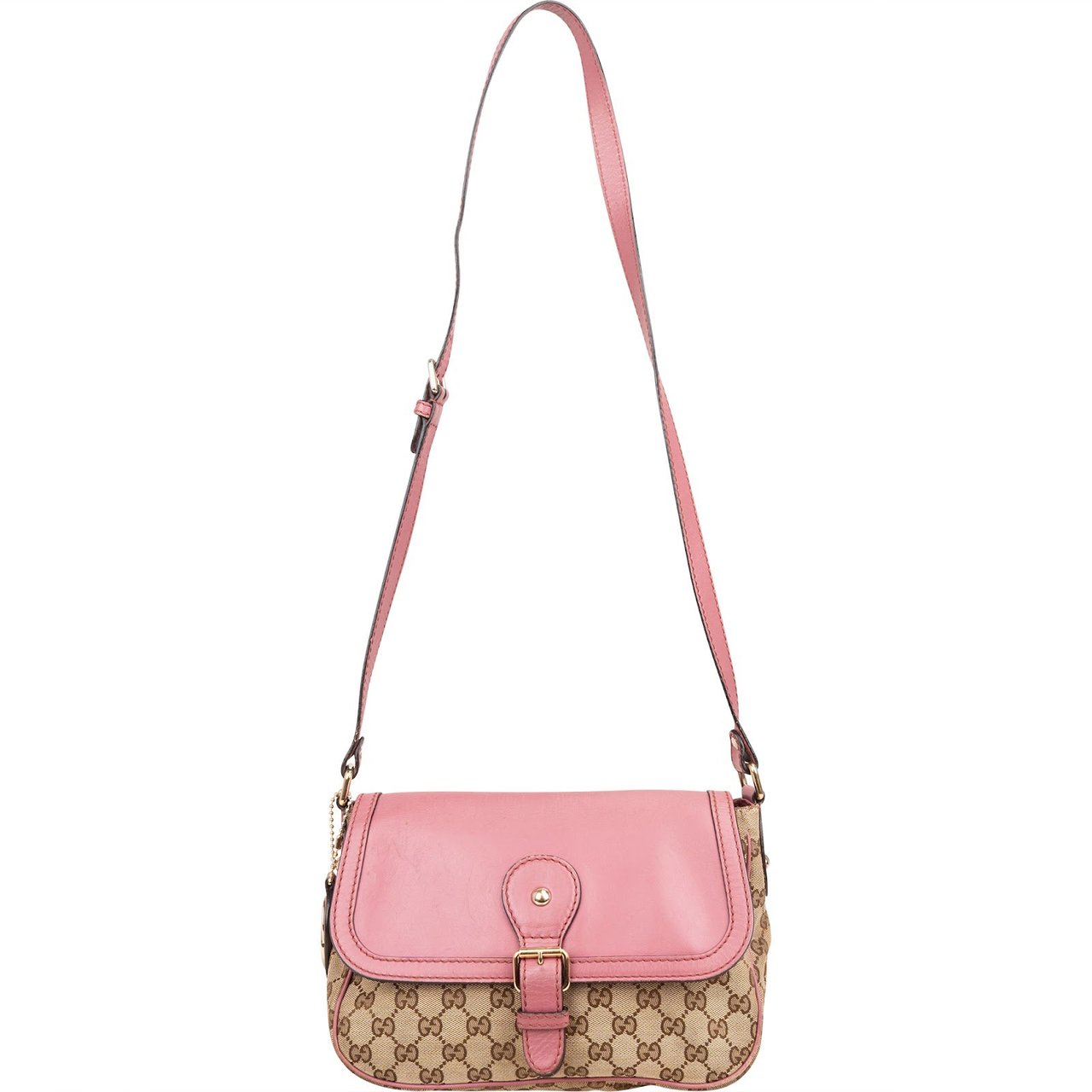 Gucci Gucci Monogram GG Sukey Messenger Crossbody Bag Beige