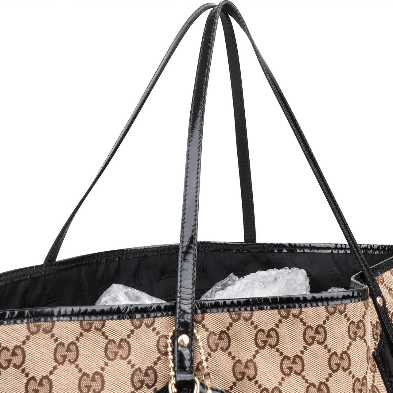 Gucci Gucci Monogram GG Charmy Handbag Beige