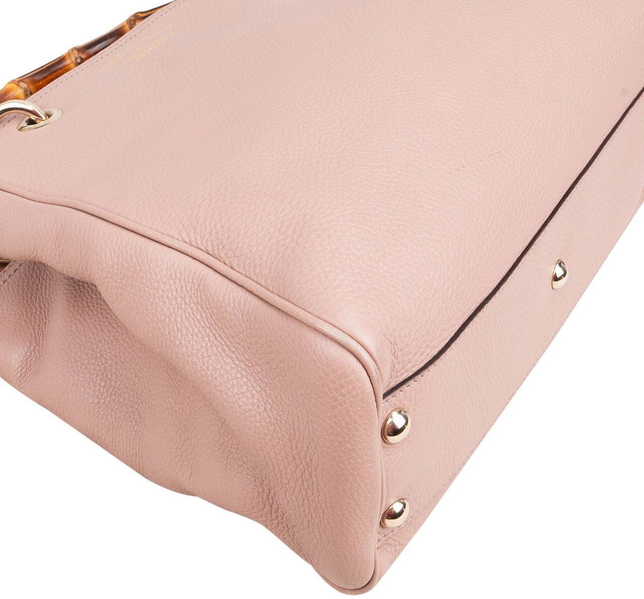 Gucci Pink Leather Bamboo Handbag Roze