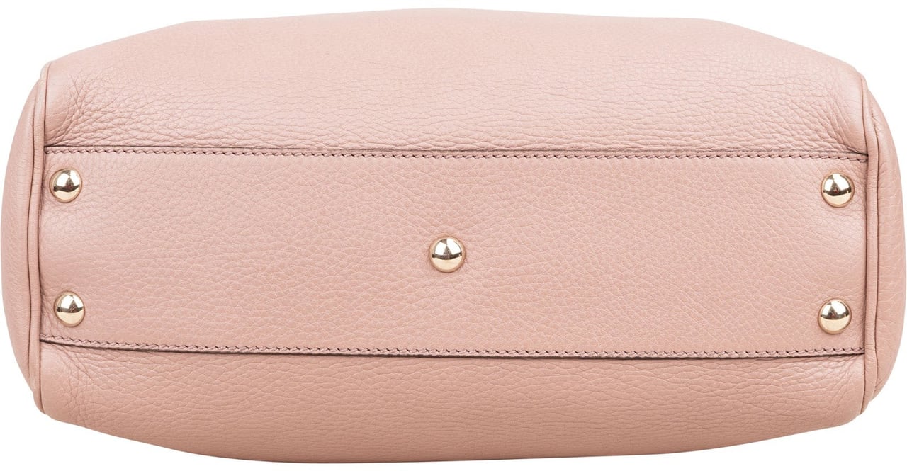 Gucci Pink Leather Bamboo Handbag Roze