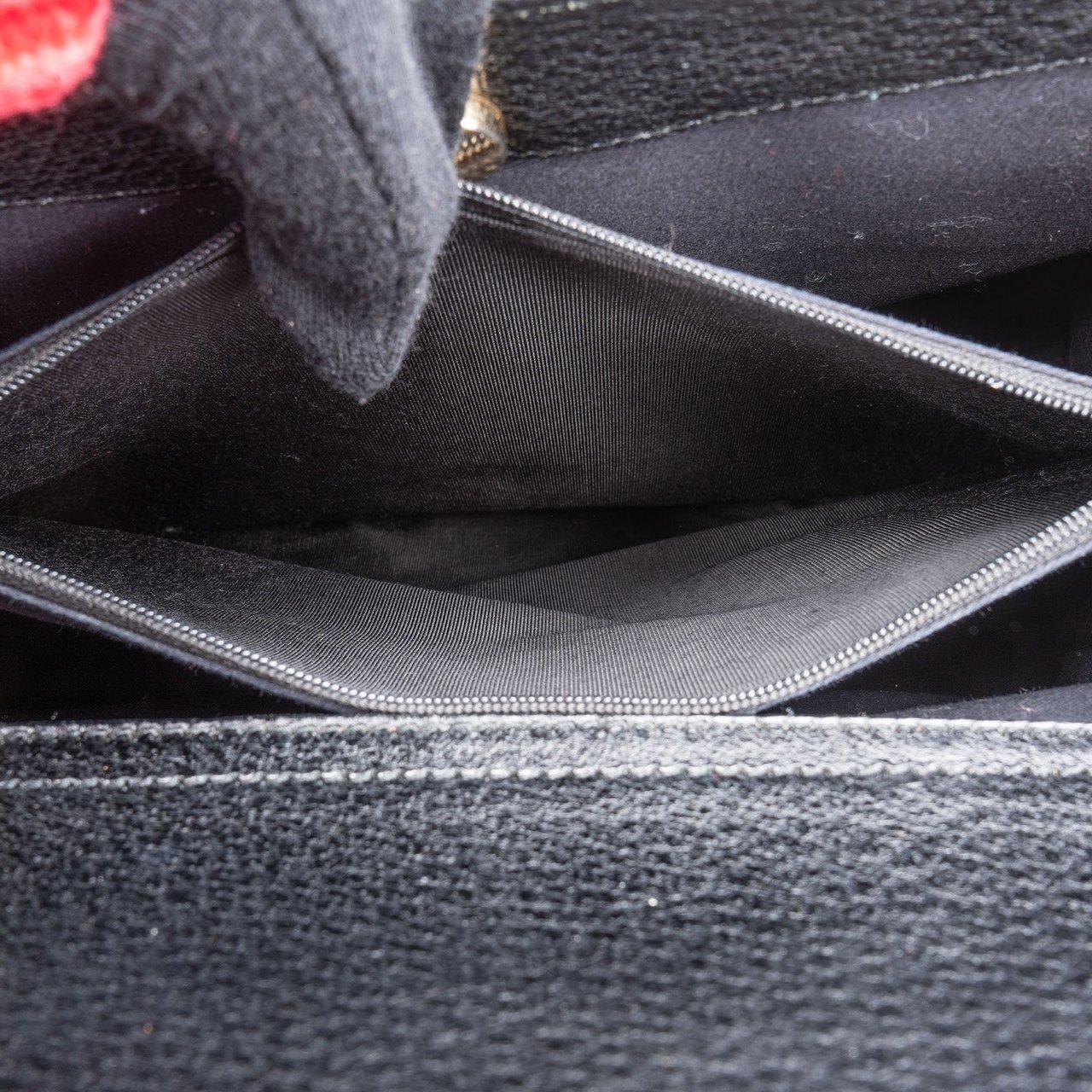 Gucci Gucci Black Leather Bamboo Handle Handbag Zwart