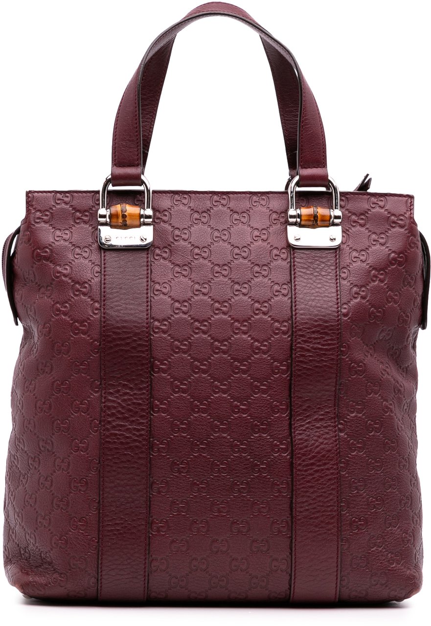 Gucci Guccissima Tender Bamboo Bar Tote Rood