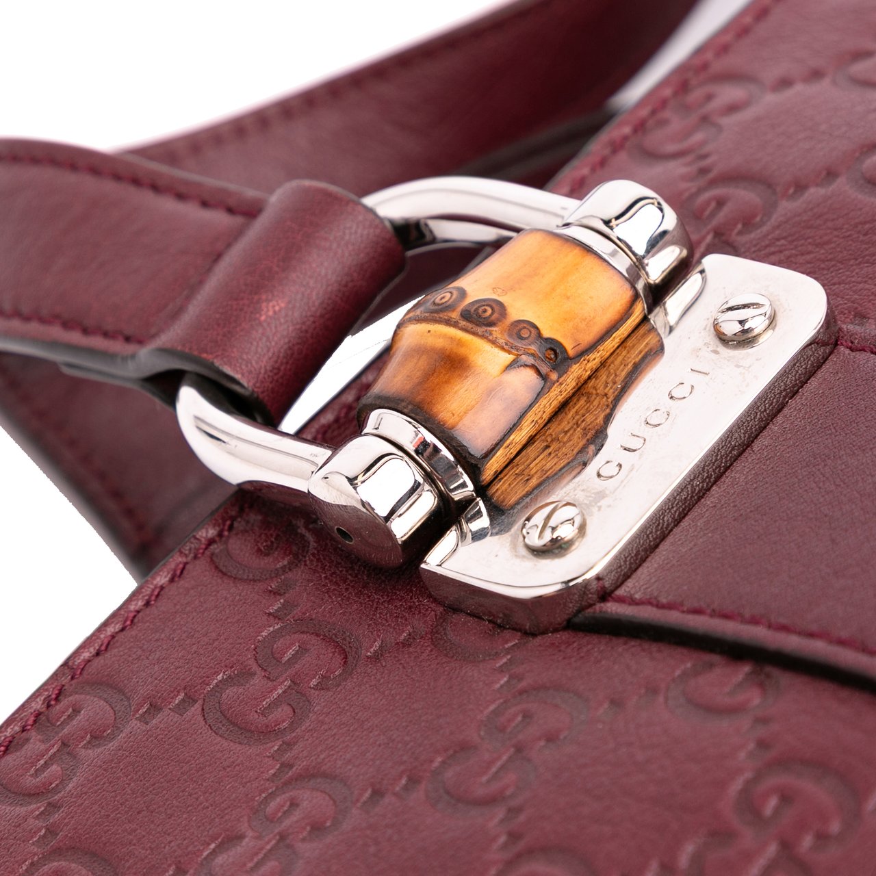 Gucci Guccissima Tender Bamboo Bar Tote Rood