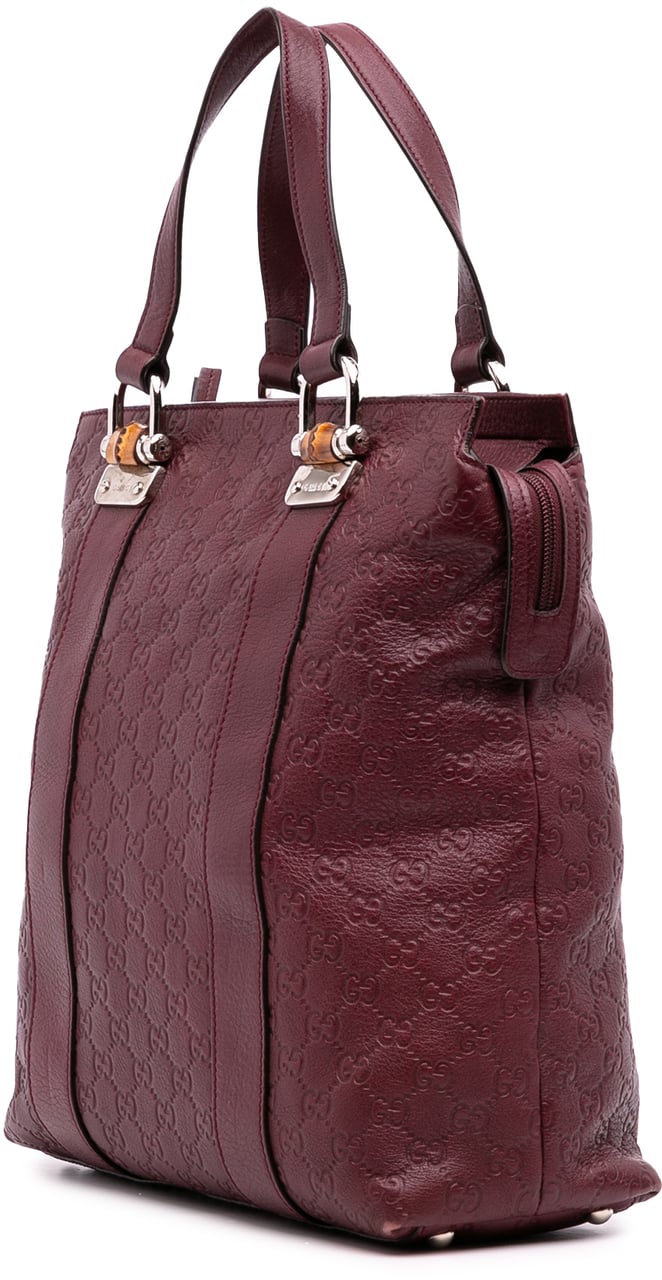 Gucci Guccissima Tender Bamboo Bar Tote Rood