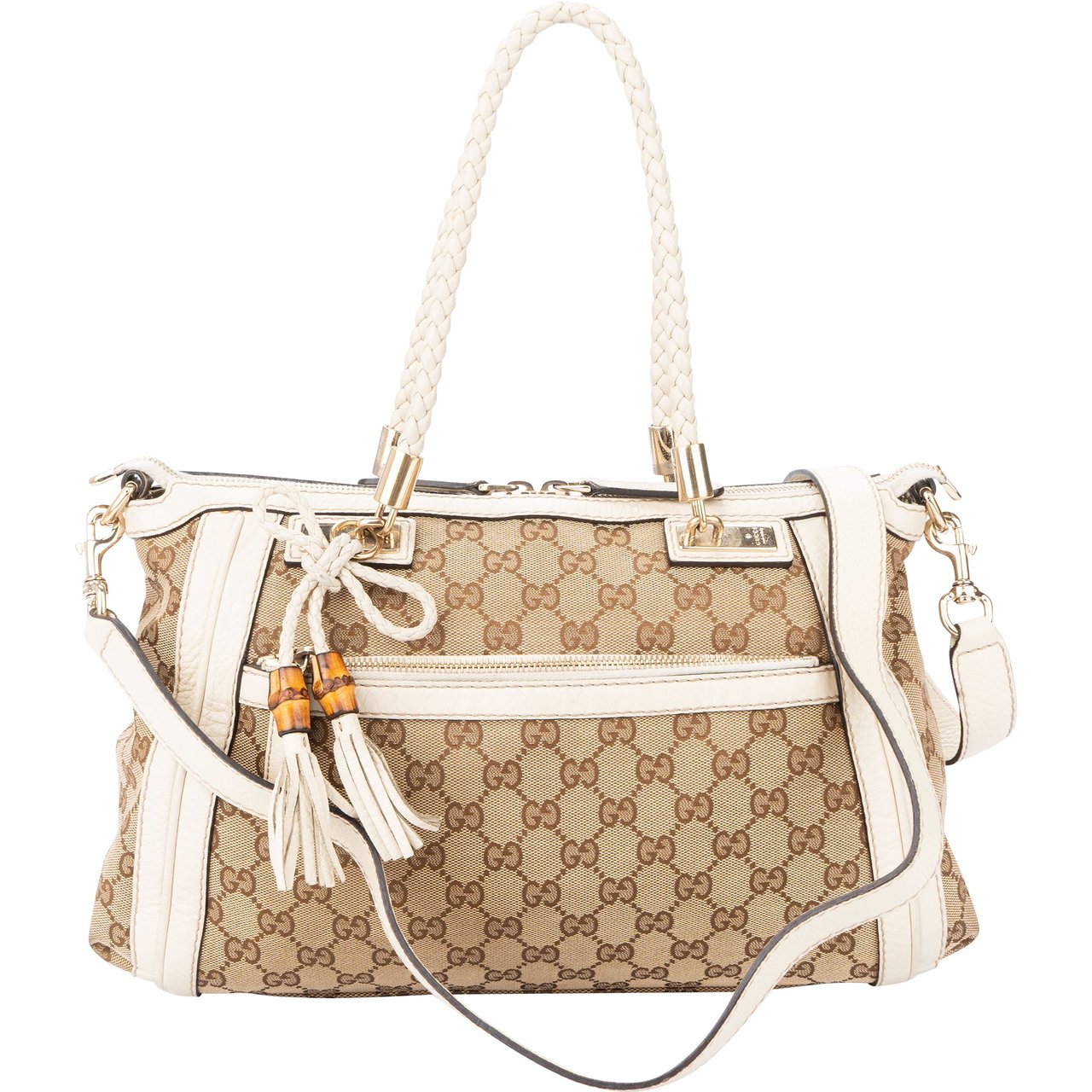 Gucci Gucci GG Mongram Bamboo Braid Bamboo Handbag Divers