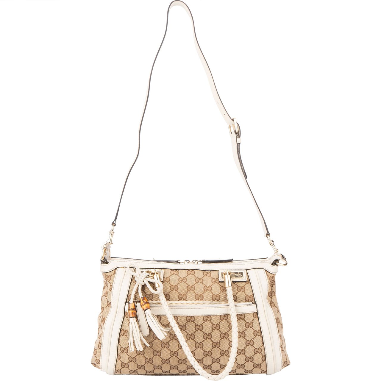 Gucci Gucci GG Mongram Bamboo Braid Bamboo Handbag Divers