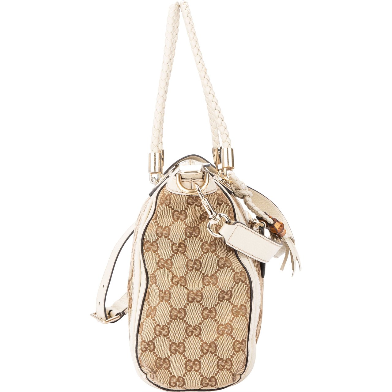 Gucci Gucci GG Mongram Bamboo Braid Bamboo Handbag Divers