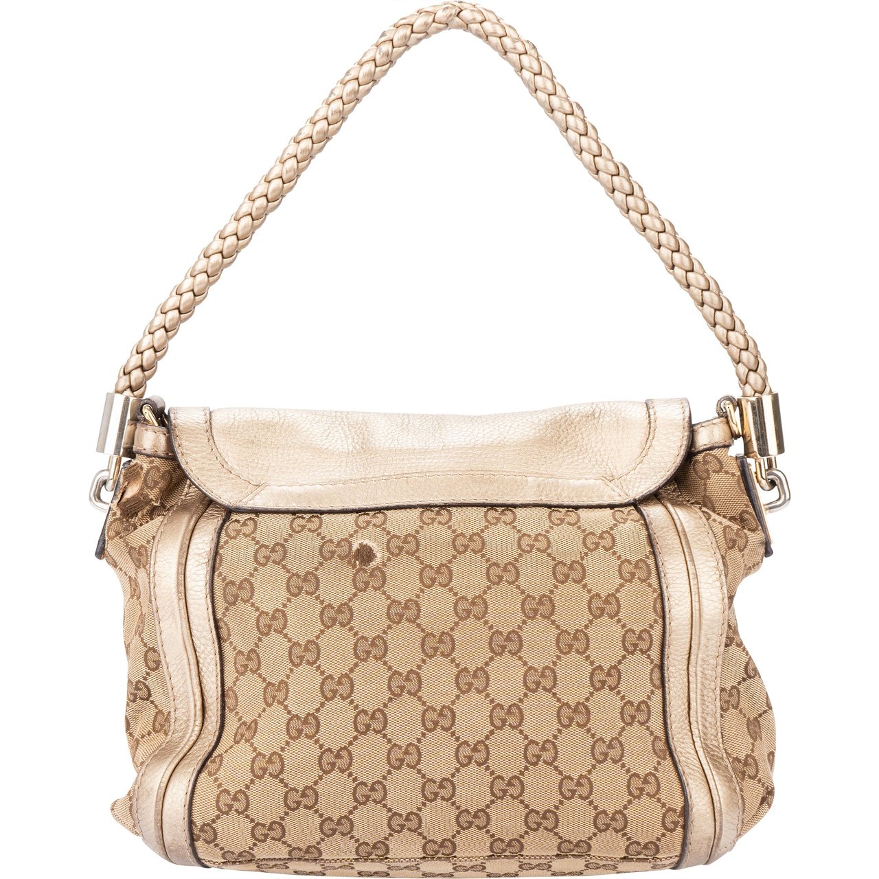 Gucci Gucci GG Monogram Braided Leather Bamboo Handbag Divers