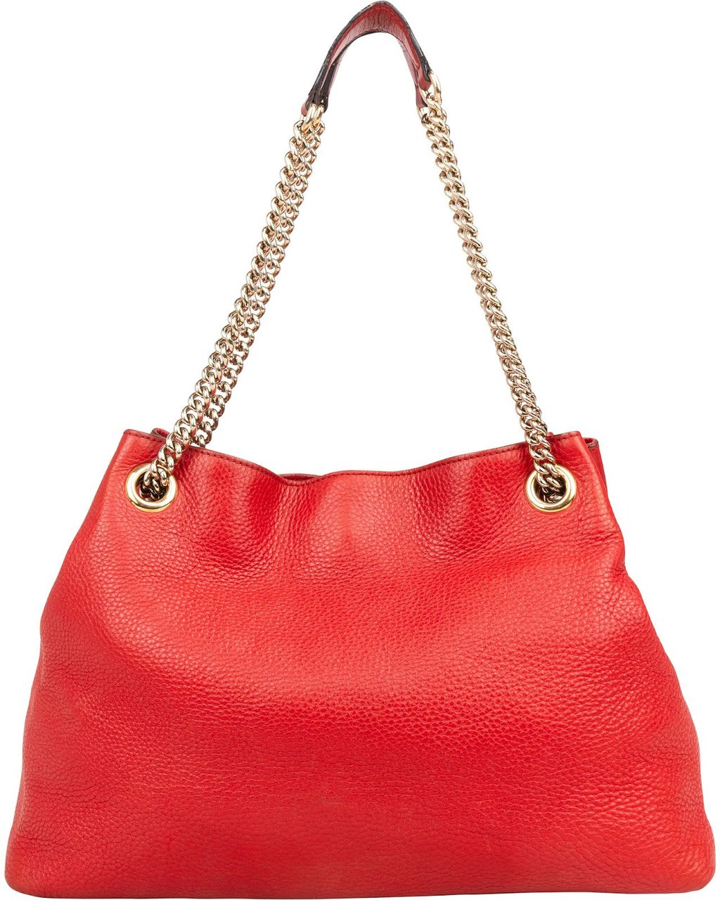 Gucci Gucci Grained Leather Soho Chain Shoulder Bag Rood