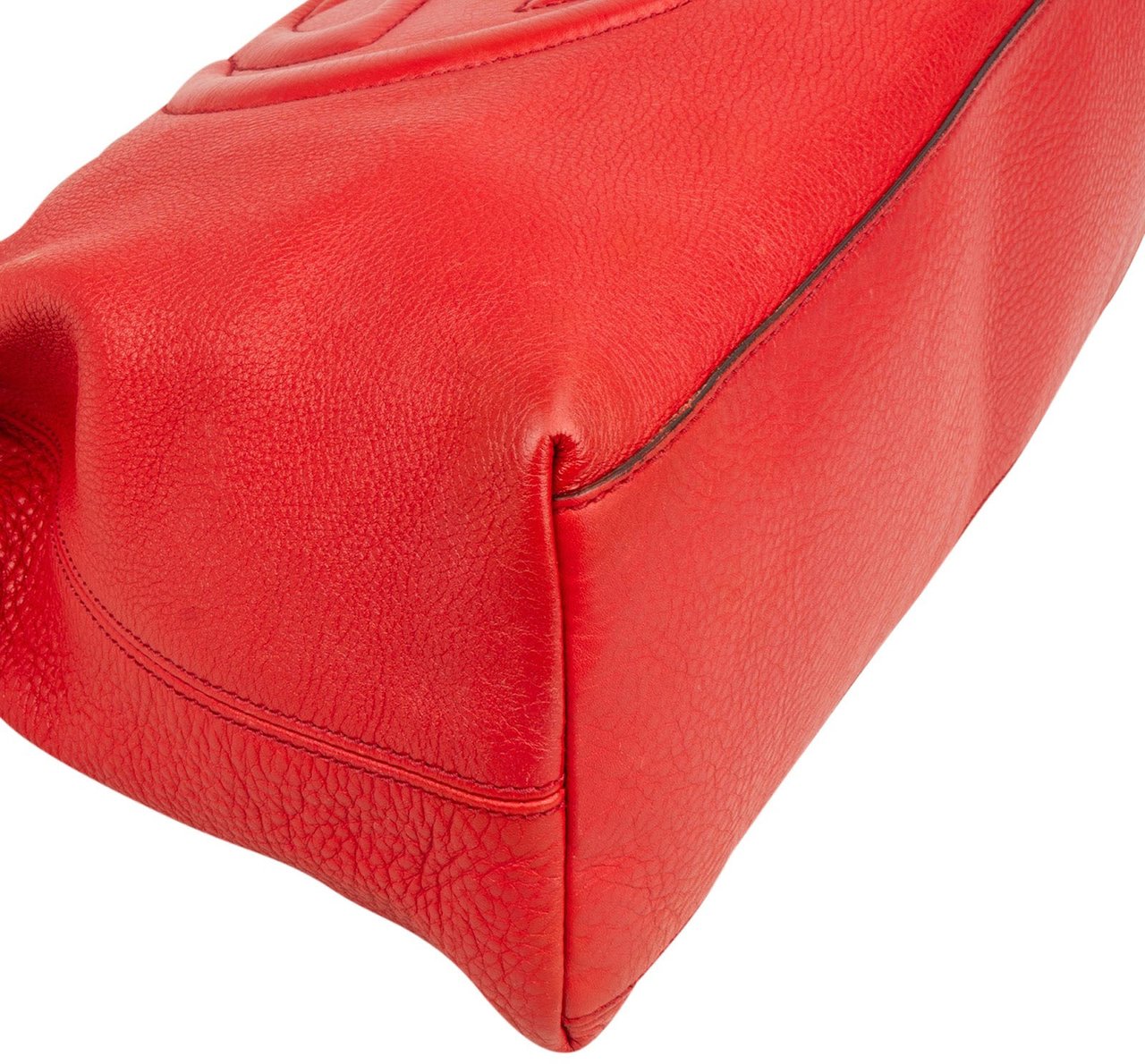 Gucci Gucci Grained Leather Soho Chain Shoulder Bag Rood