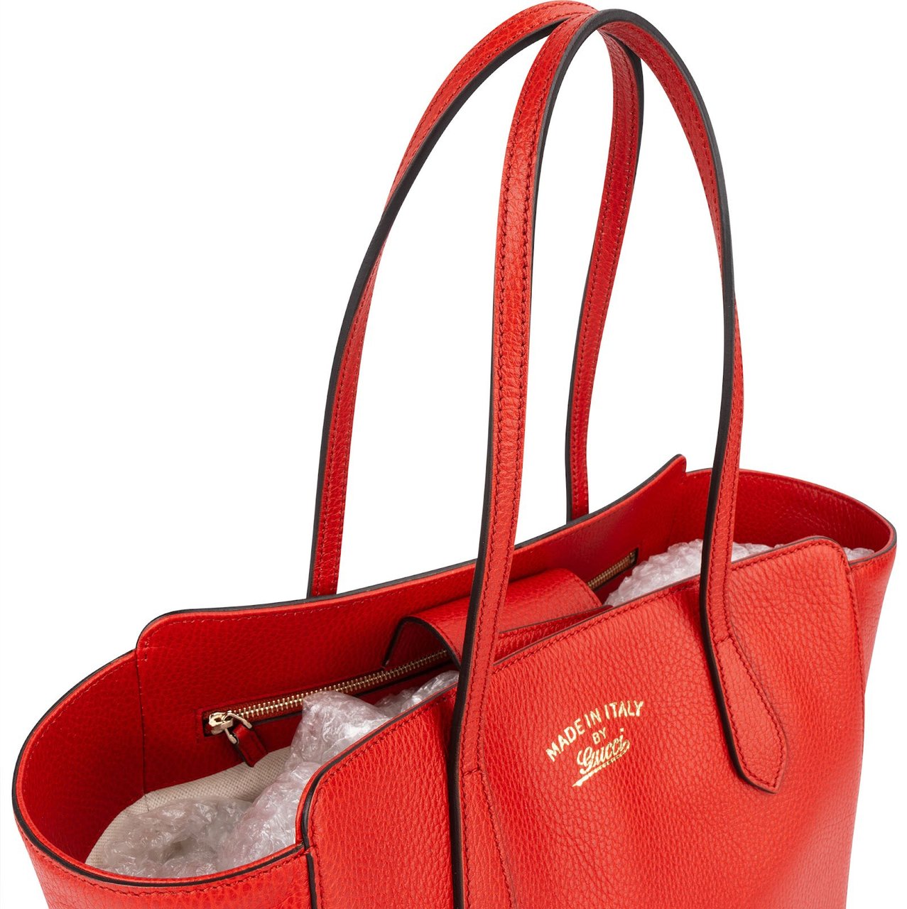 Gucci Gucci Red Leather Swing Shoulder Bag Rood