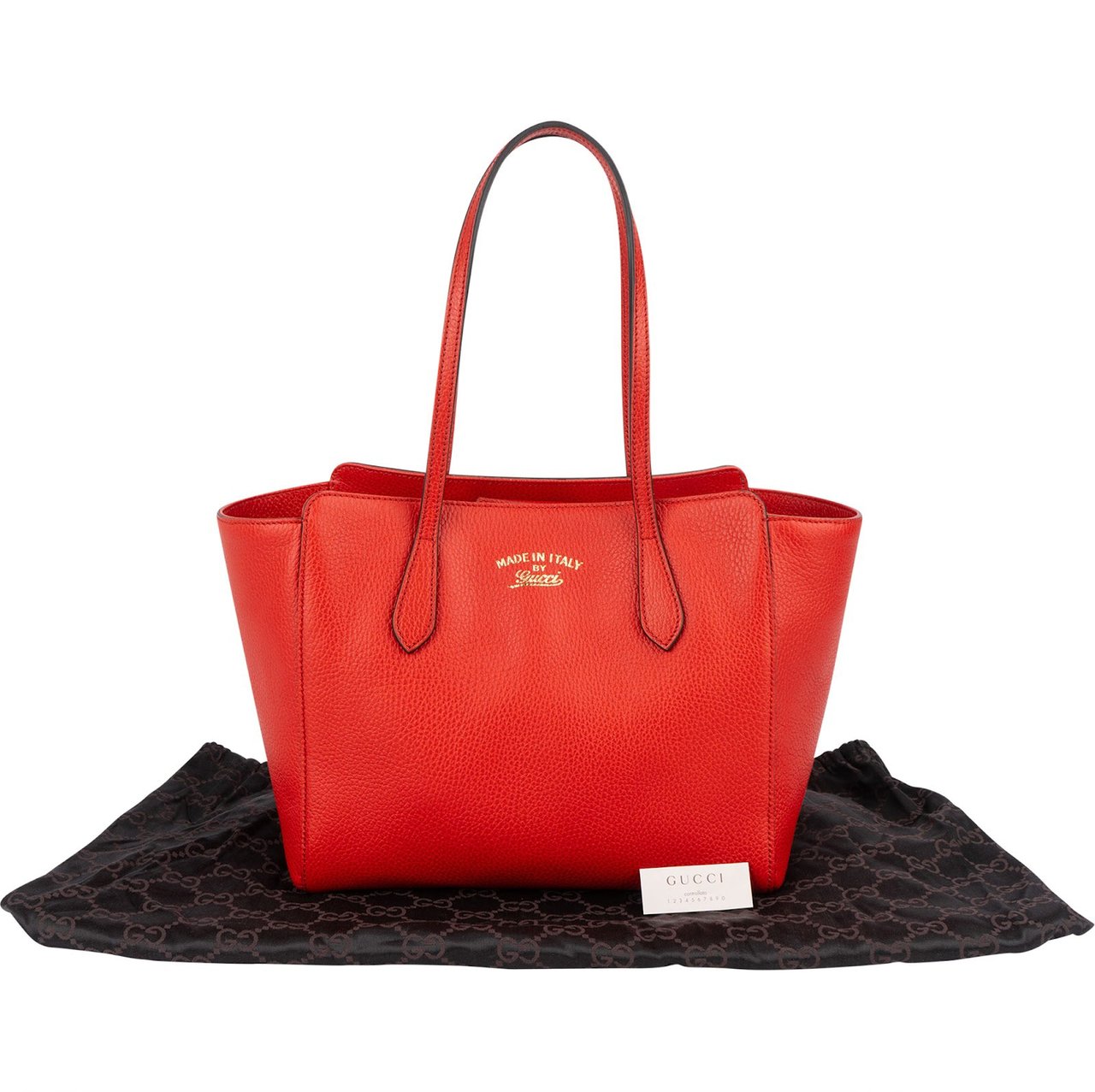 Gucci Gucci Red Leather Swing Shoulder Bag Rood