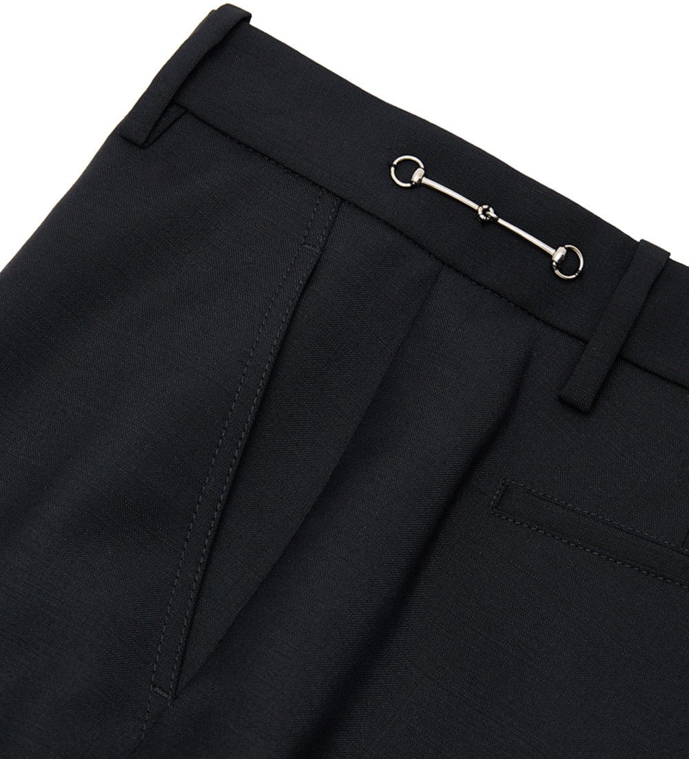 Gucci Black Tailored Trousers with Gucci Metallic Detail Zwart