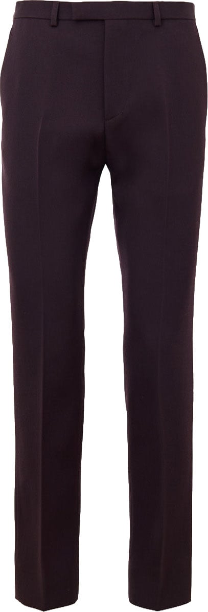 Gucci Bordeaux Tailored Trousers with Gucci Logo Embroidery Maroon
