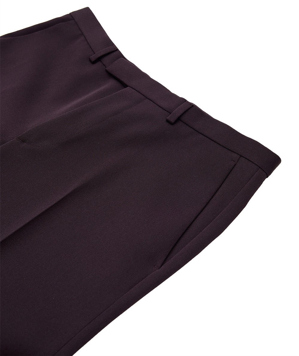 Gucci Bordeaux Tailored Trousers with Gucci Logo Embroidery Maroon