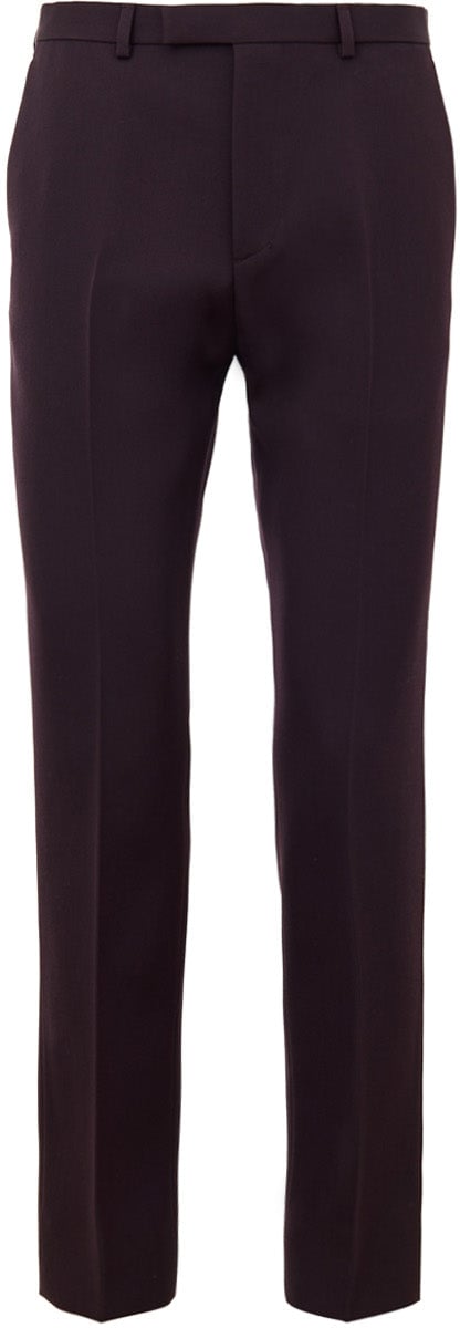 Gucci Bordeaux Tailored Trousers with Gucci Logo Embroidery Maroon