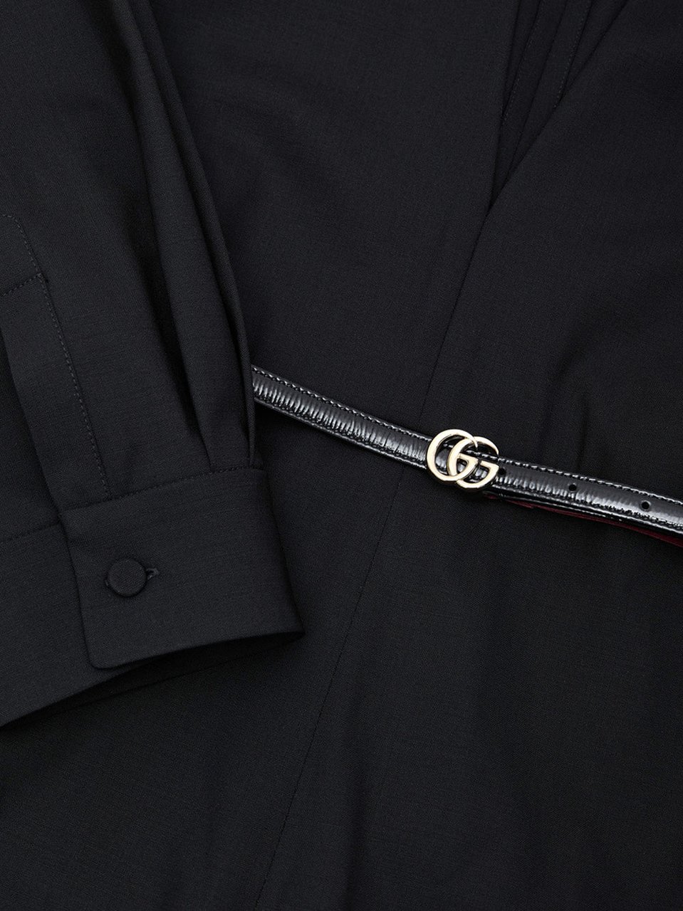Gucci Black Tracksuit Dress with Gucci Belt Zwart