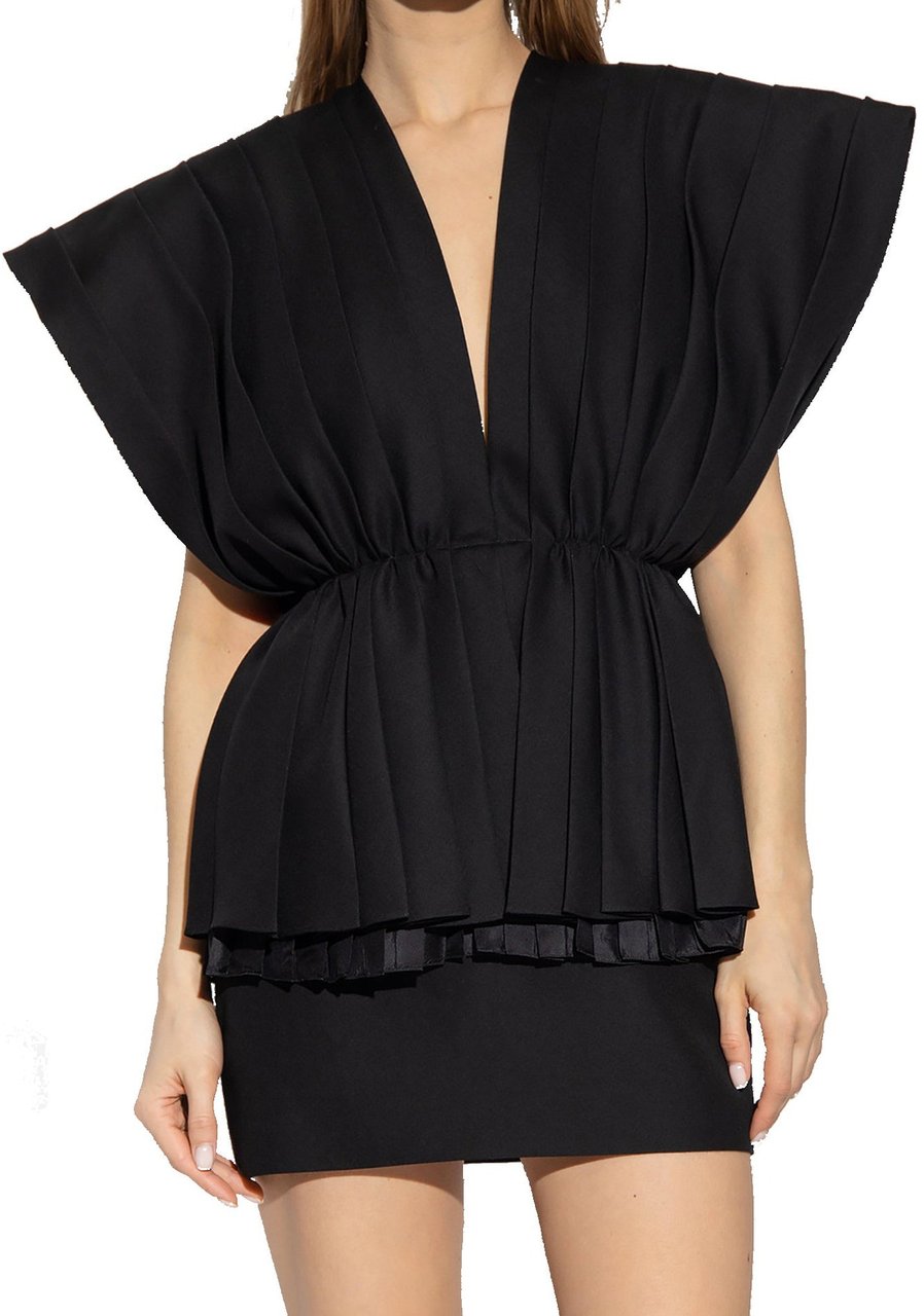Gucci Pleated Dress Zwart