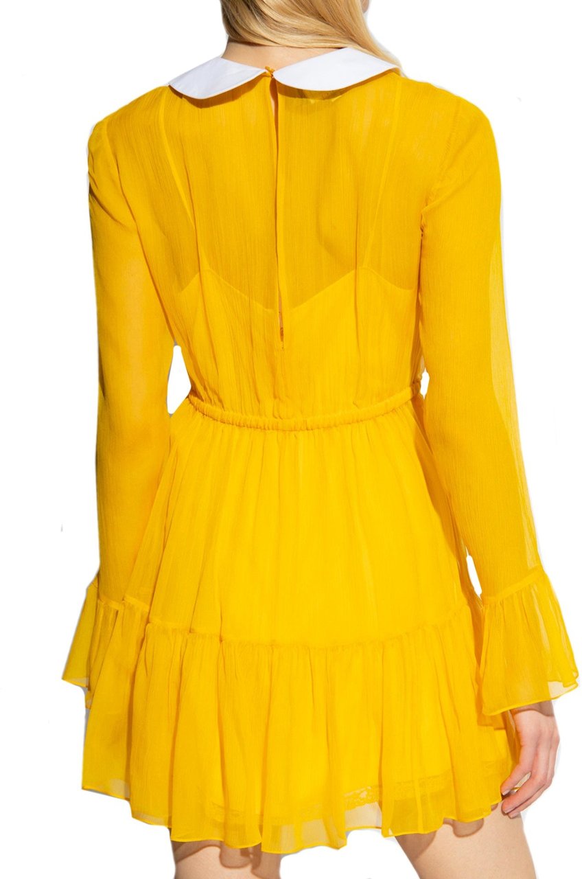 Gucci Silk Chiffon Dress Geel