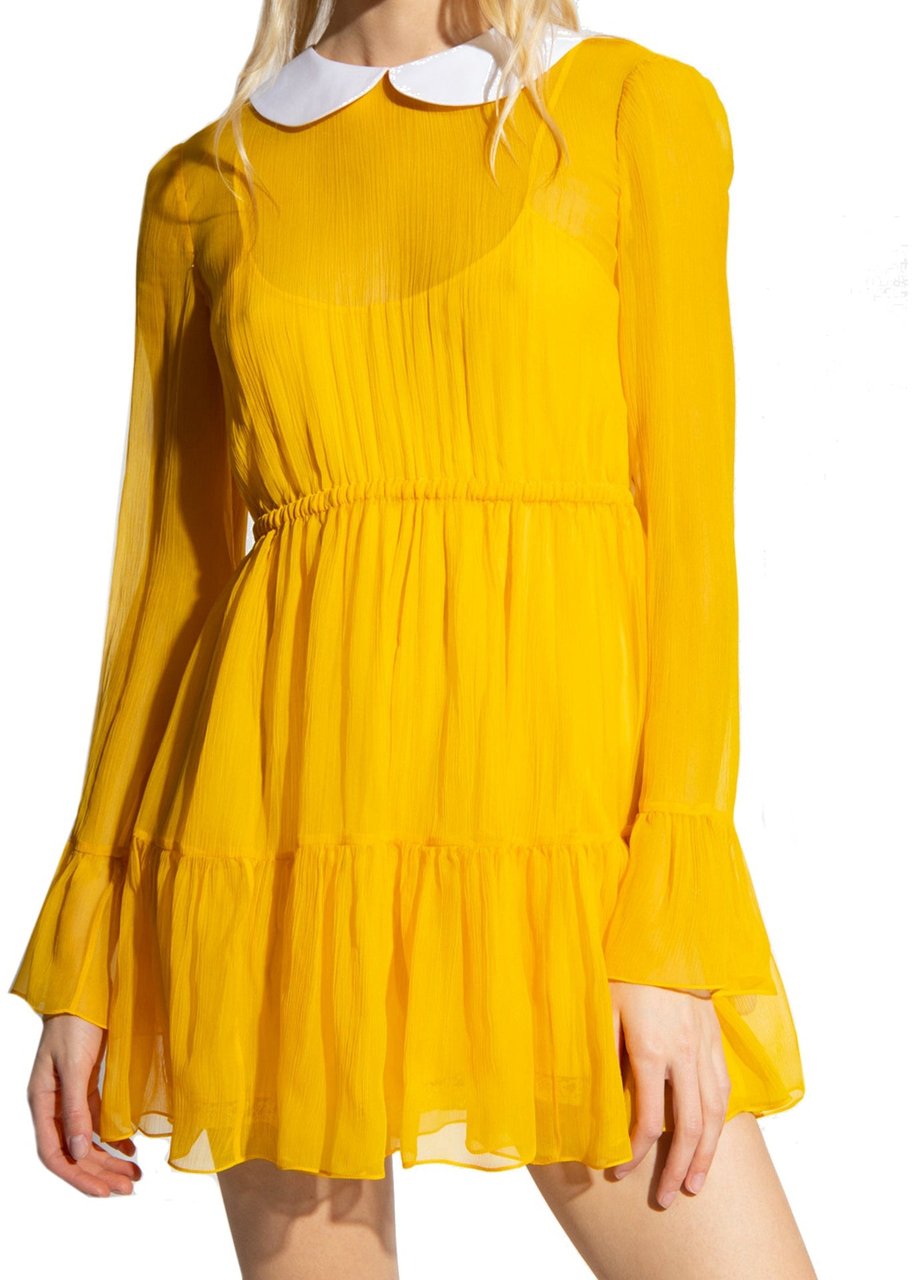 Gucci Silk Chiffon Dress Geel